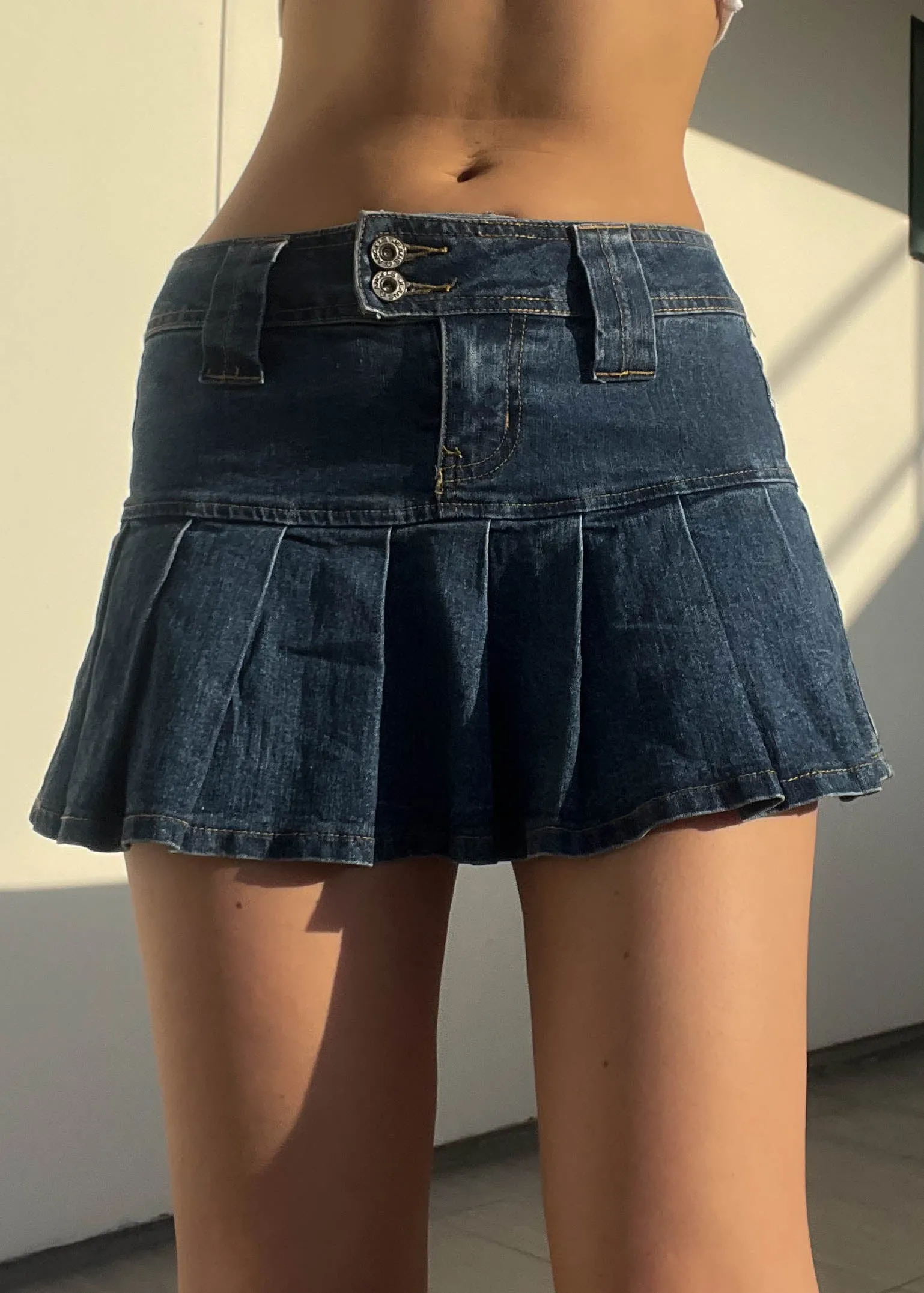 2000’s Pleated Denim Mini Skirt