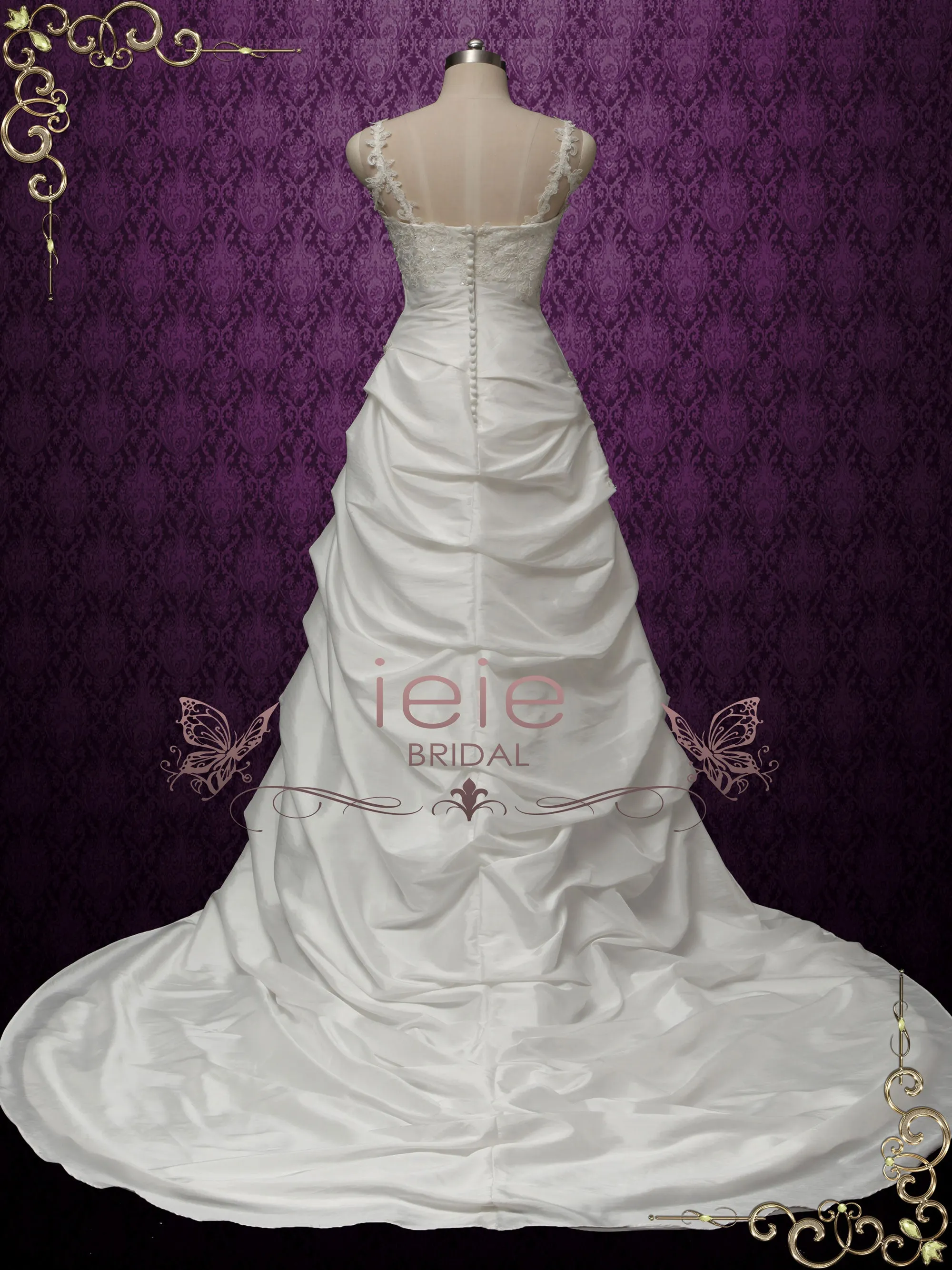 A-line Taffeta Wedding Dress with Pick-up Skirt SABRINA