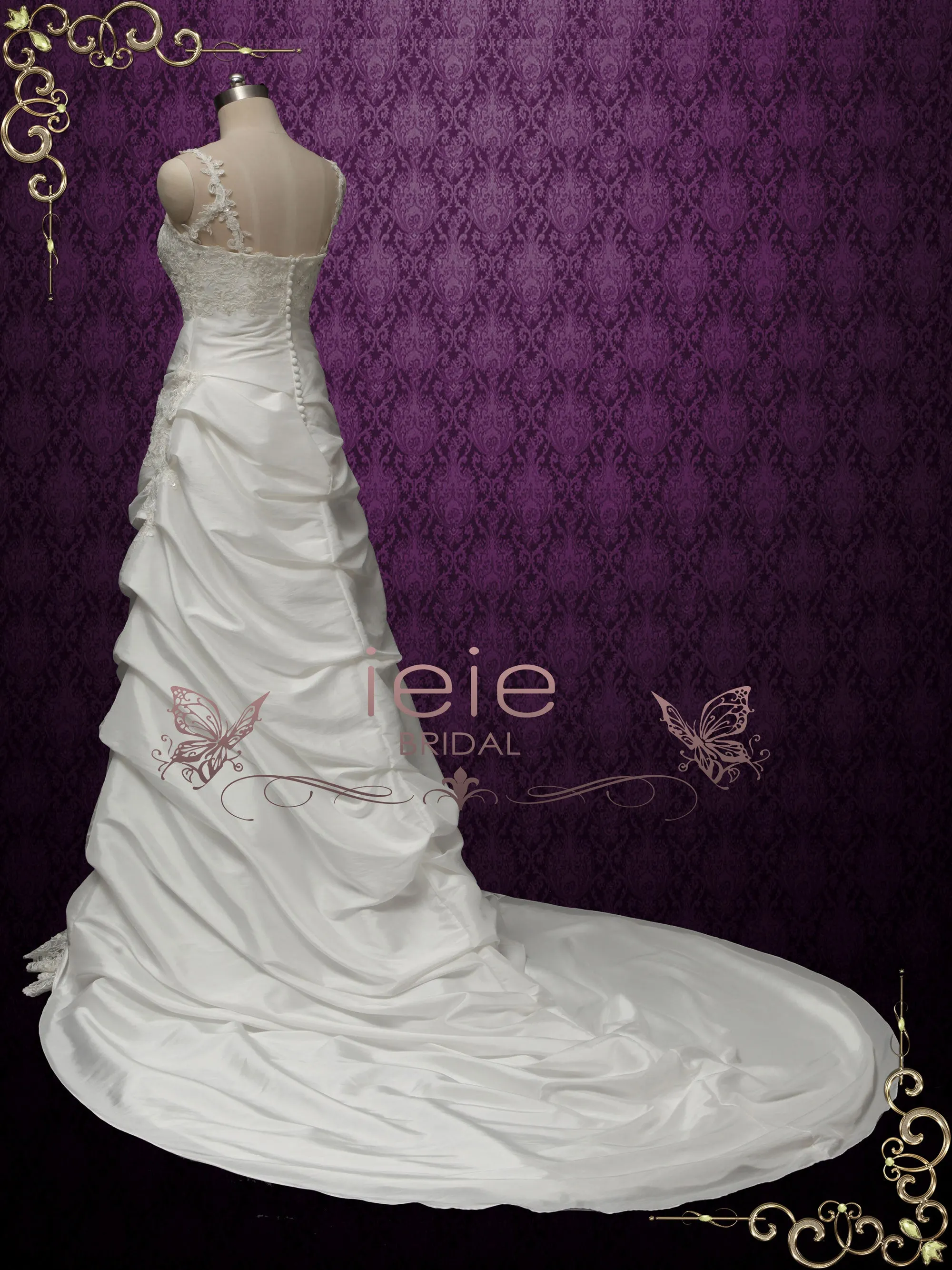 A-line Taffeta Wedding Dress with Pick-up Skirt SABRINA