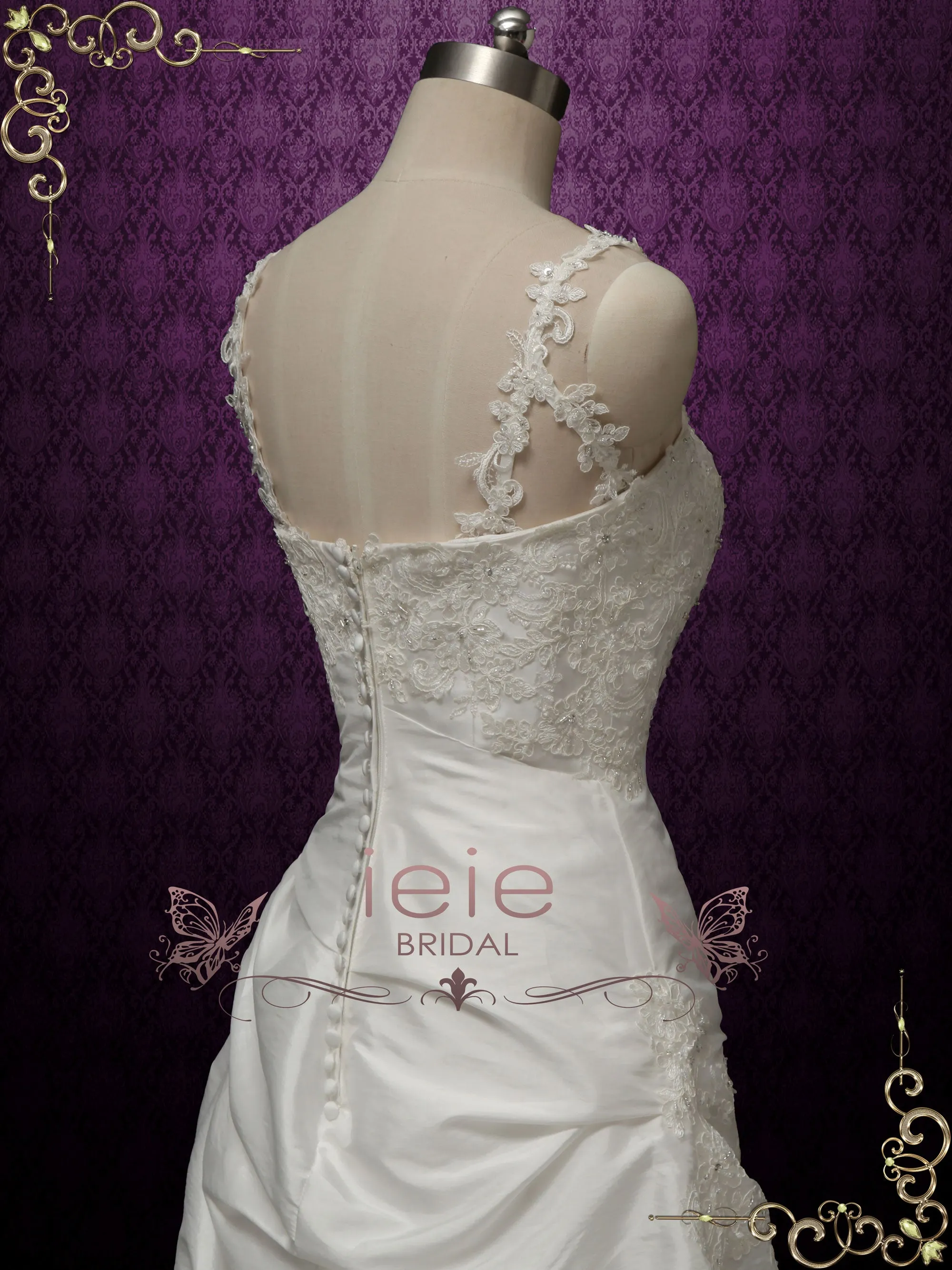 A-line Taffeta Wedding Dress with Pick-up Skirt SABRINA