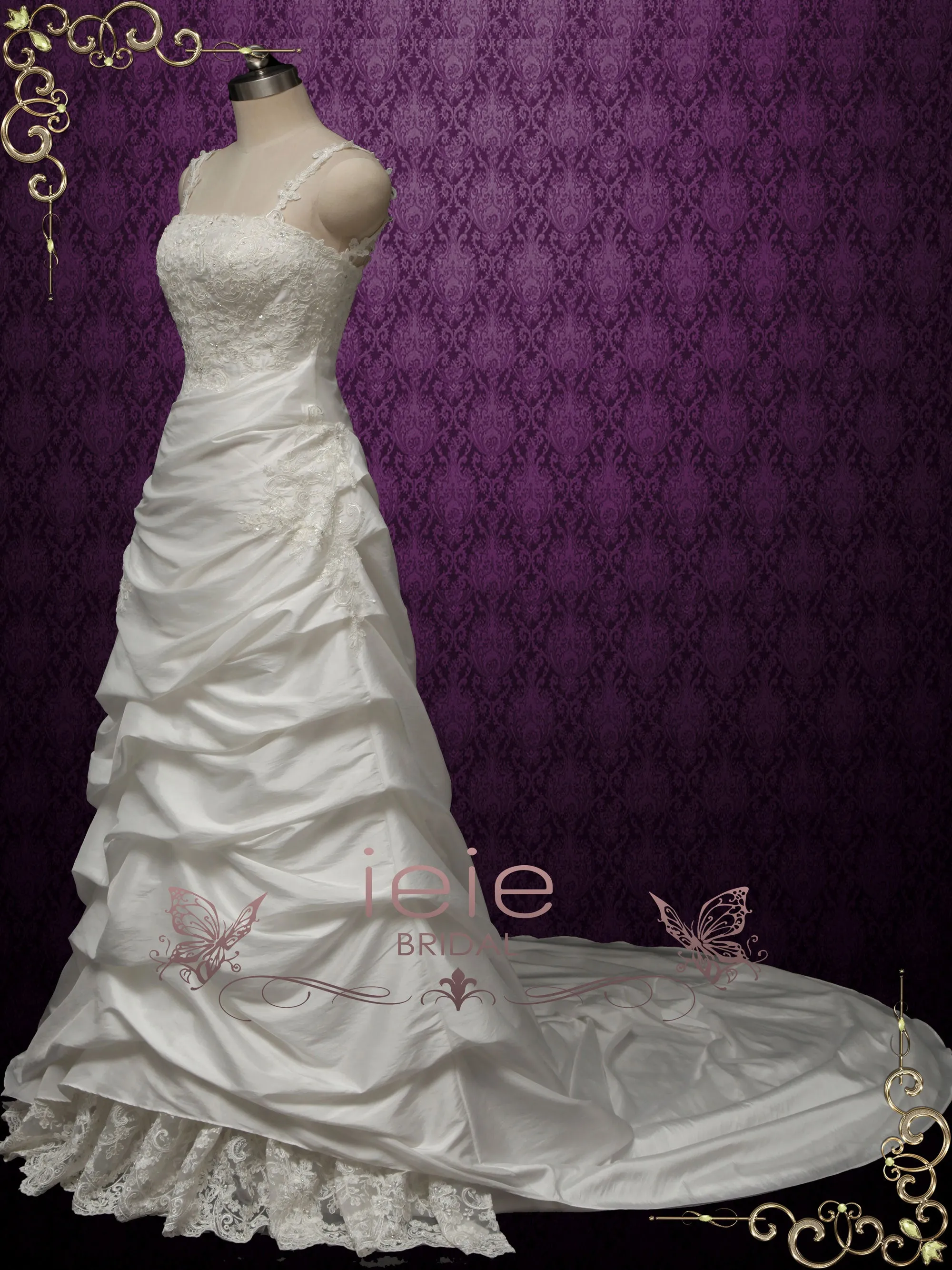 A-line Taffeta Wedding Dress with Pick-up Skirt SABRINA
