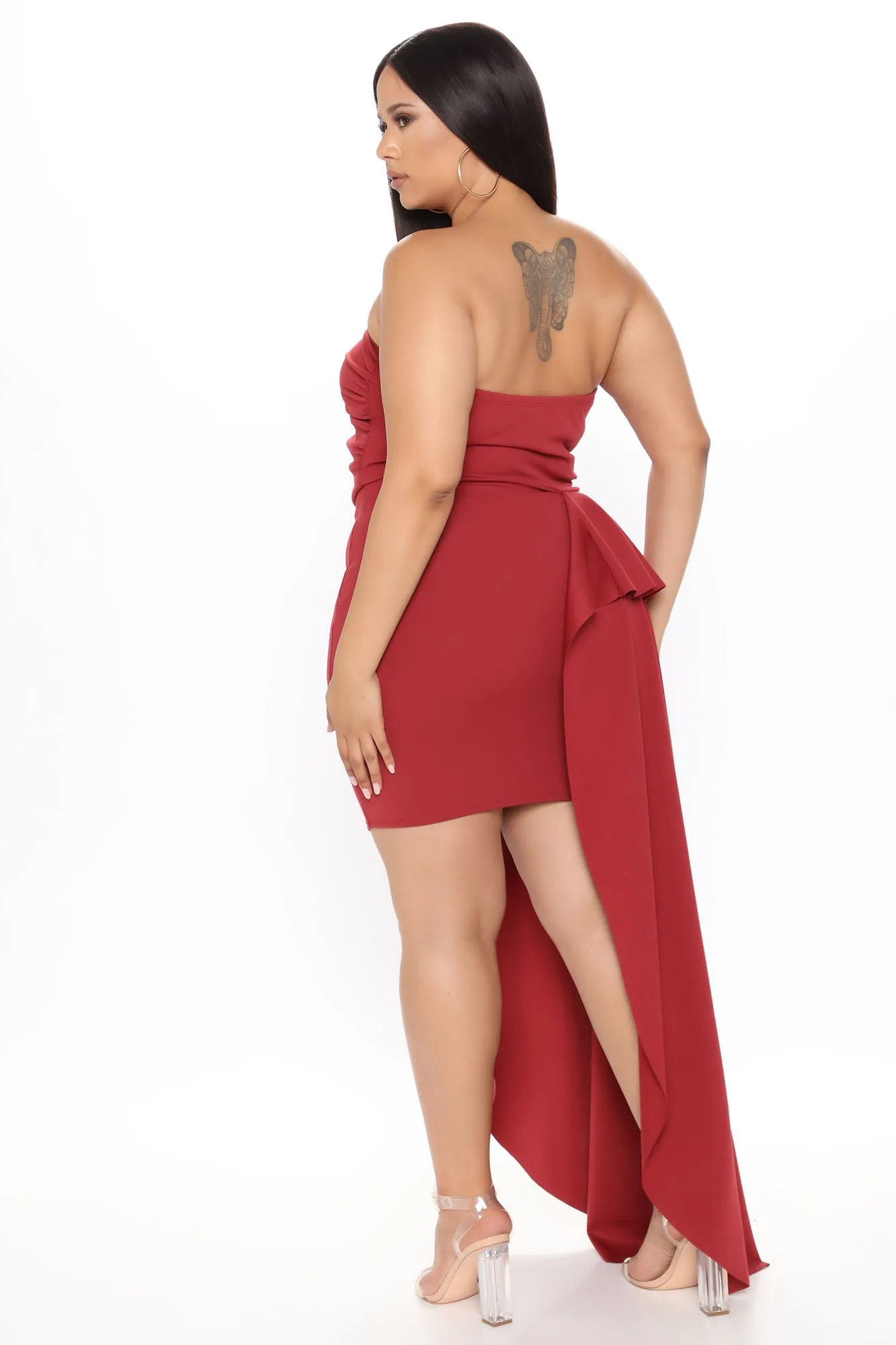 A Little Side Action Mini Dress - Marsala