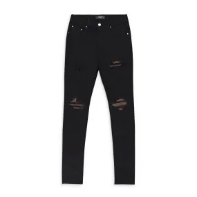 AMIRI MX1 ULTRA SUEDE BUTTON FLY SKINNY JEANS