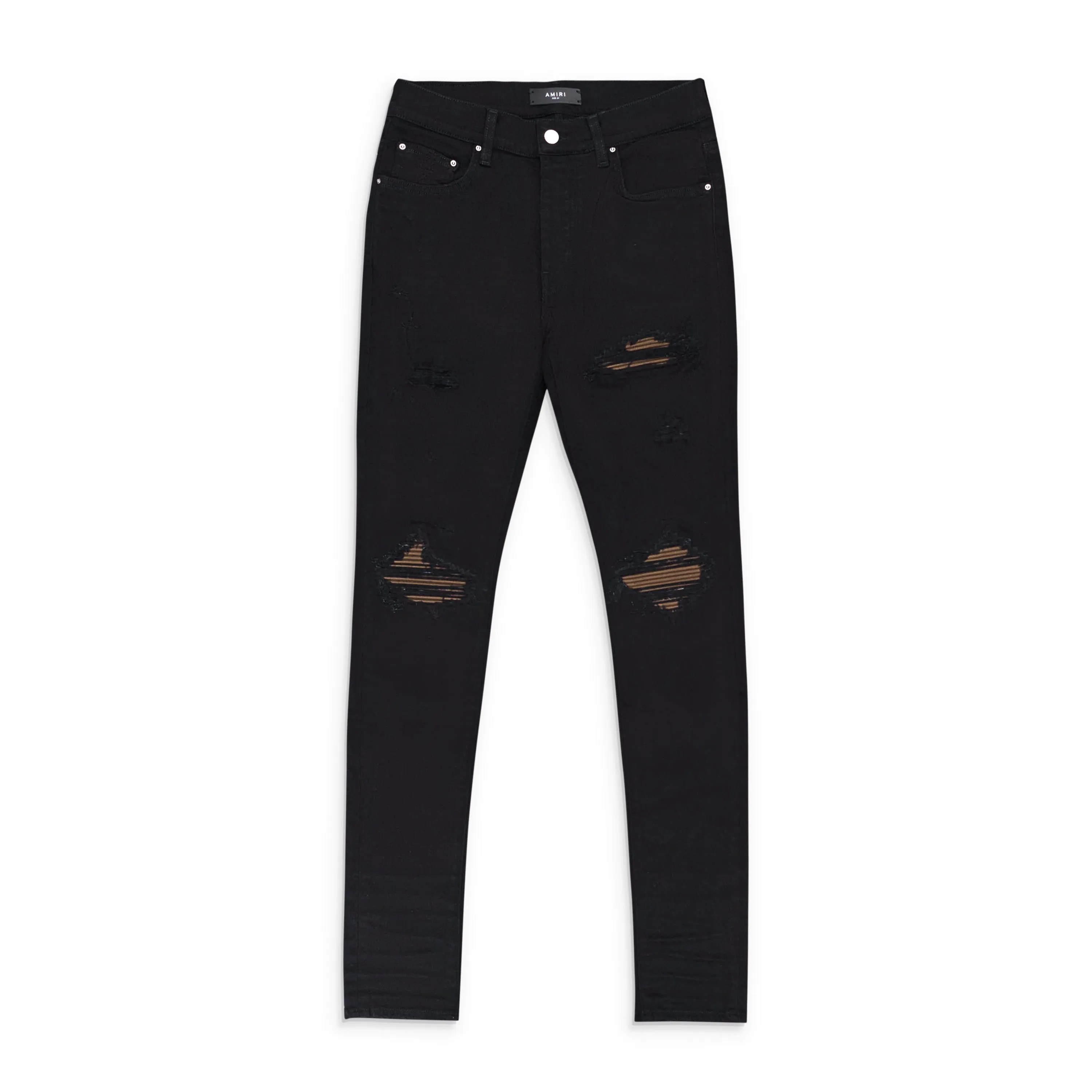 AMIRI MX1 ULTRA SUEDE BUTTON FLY SKINNY JEANS