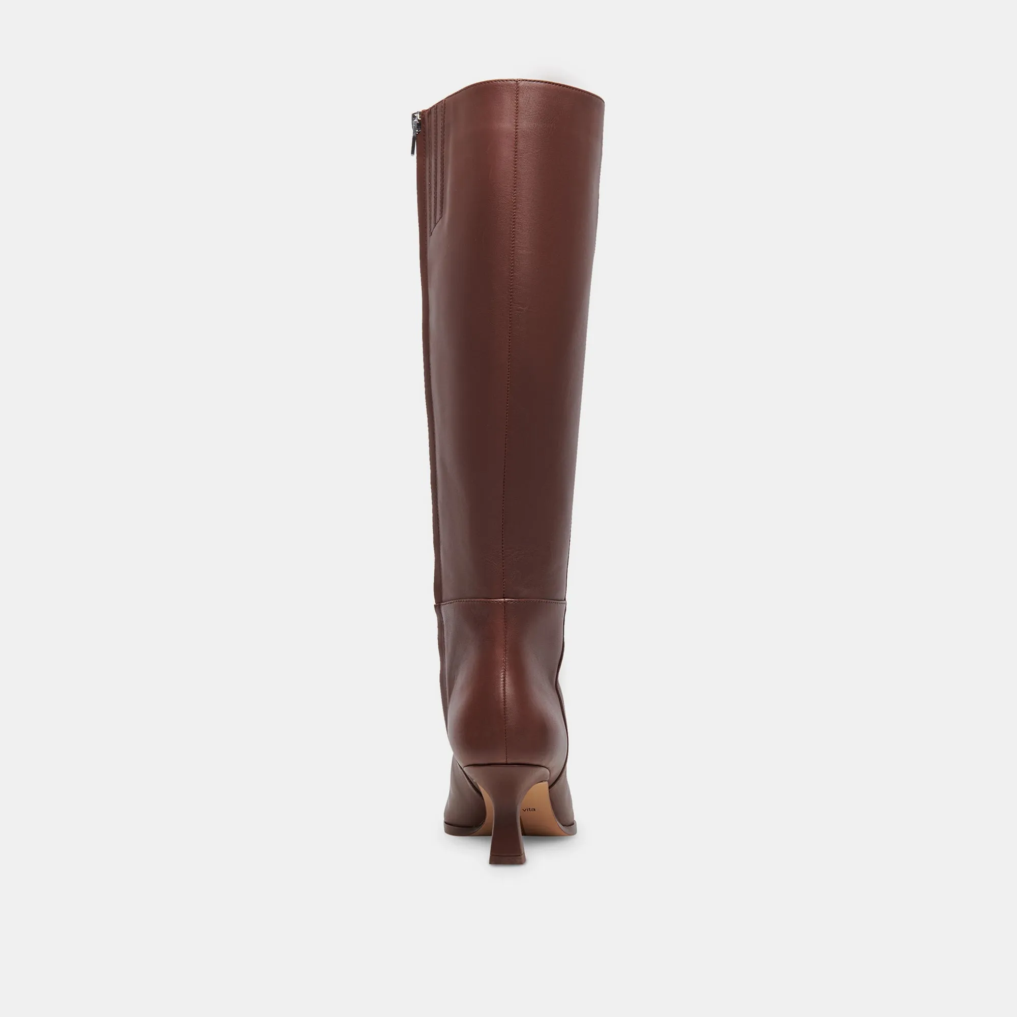 Chocolate Leather Wide Calf Boots by Auggie - Womens Fashion Essentials