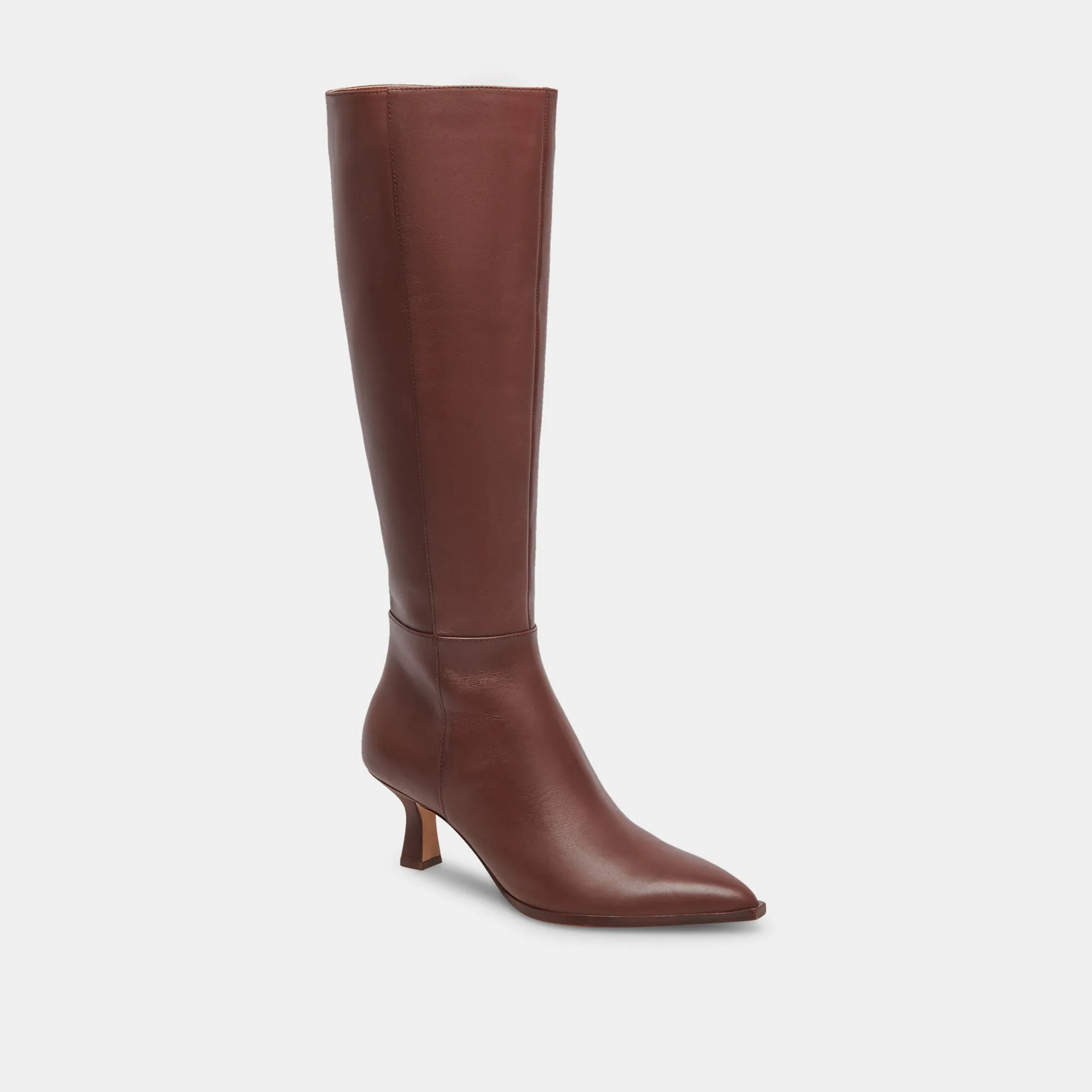Chocolate Leather Wide Calf Boots by Auggie - Womens Fashion Essentials