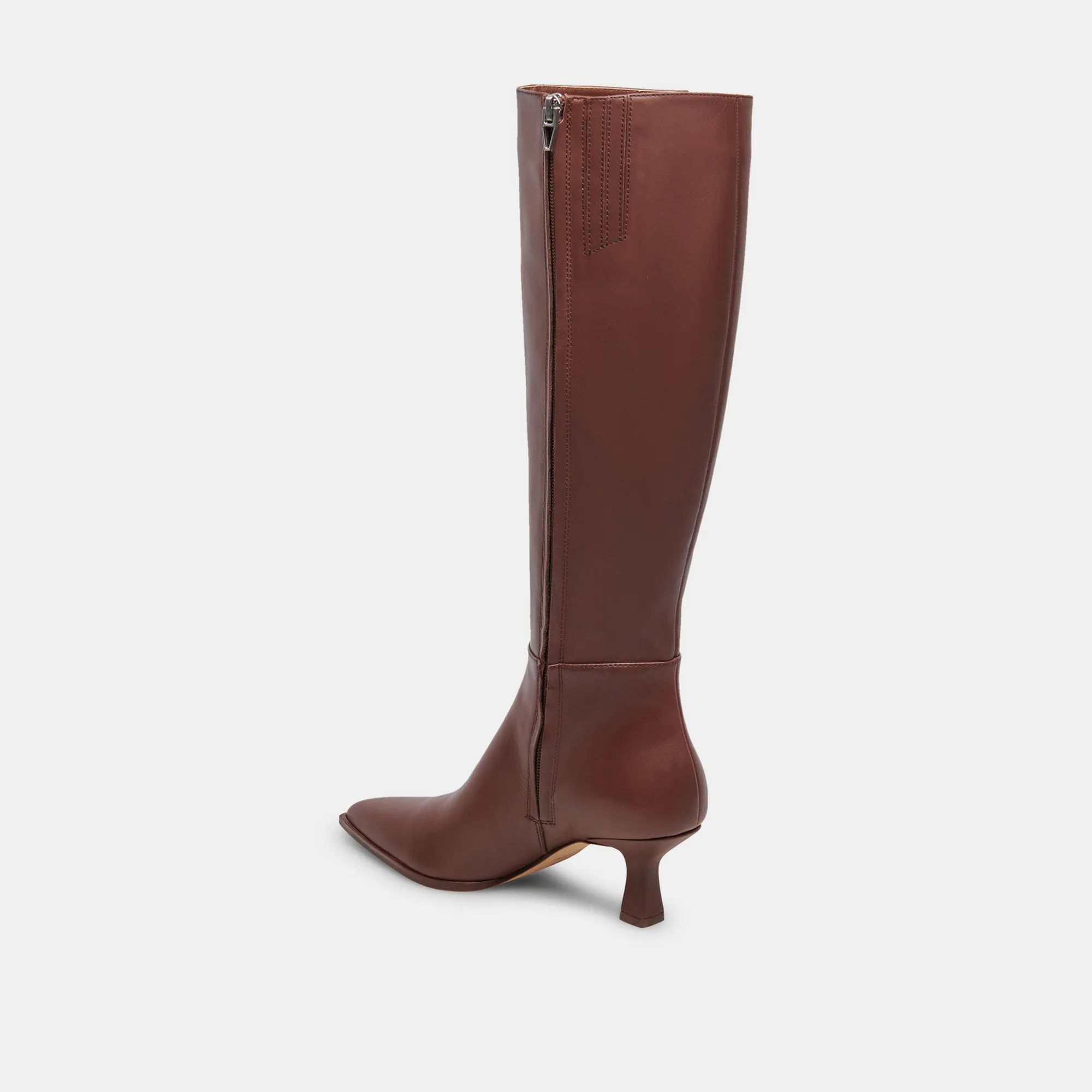 Chocolate Leather Wide Calf Boots by Auggie - Womens Fashion Essentials