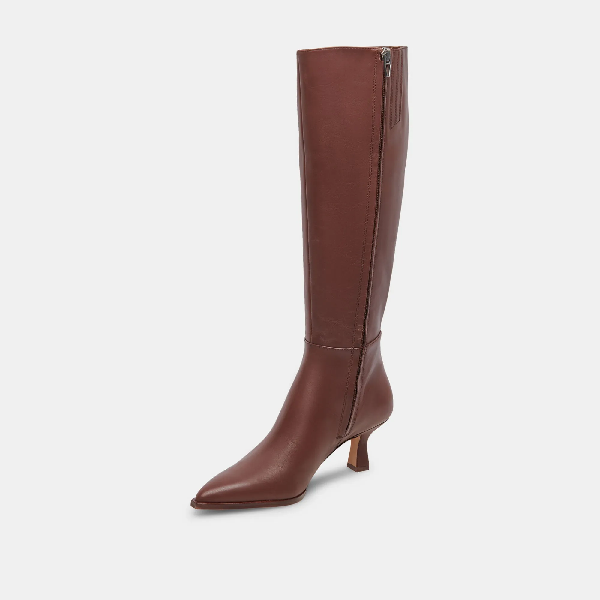 Chocolate Leather Wide Calf Boots by Auggie - Womens Fashion Essentials