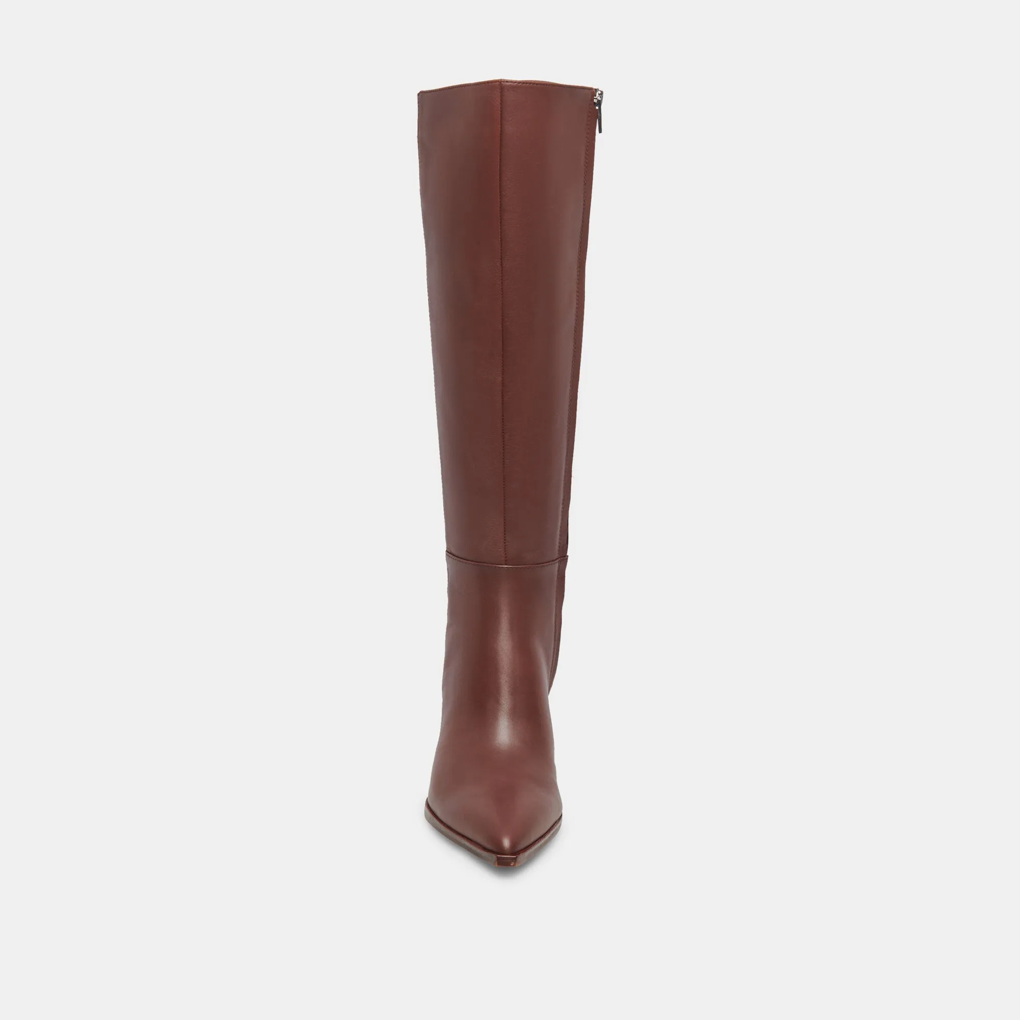 Chocolate Leather Wide Calf Boots by Auggie - Womens Fashion Essentials