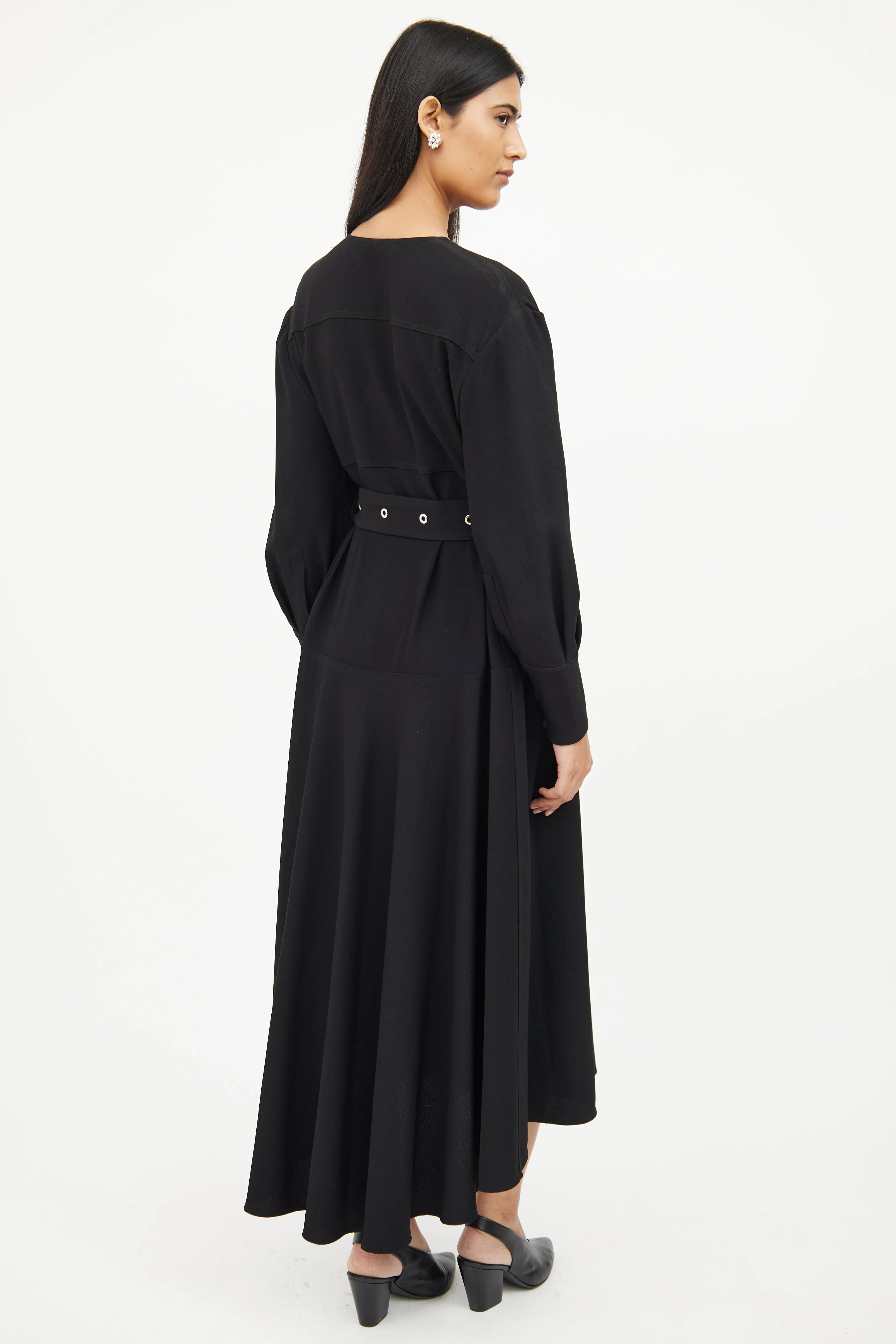 Black Zip Long Sleeve Dress