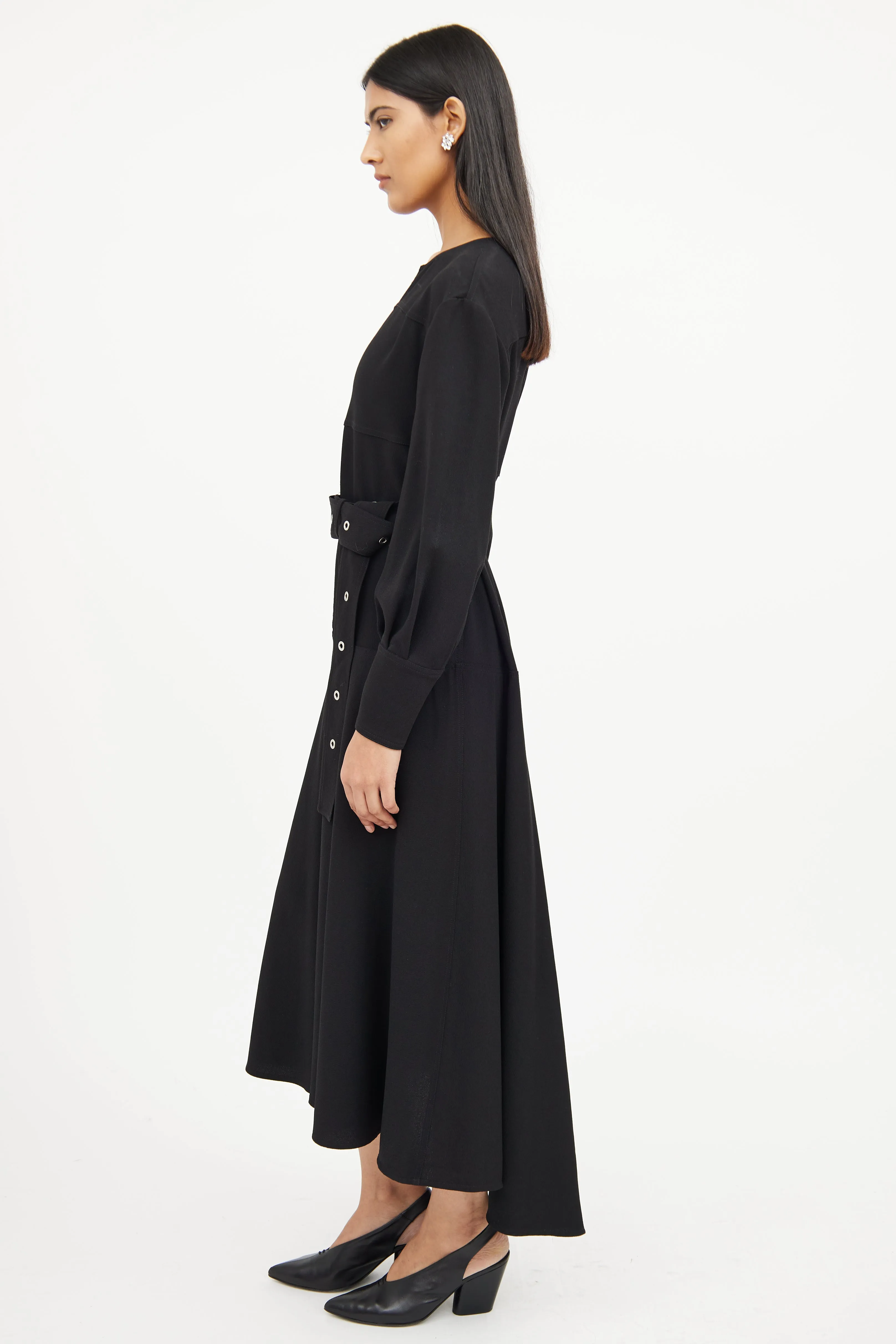 Black Zip Long Sleeve Dress