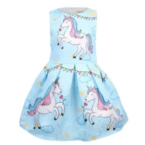 Blue And White <br>Unicorn Dress