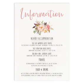 Boho Floral Information Card