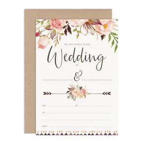 Boho Floral Ready To Write Wedding Stationery