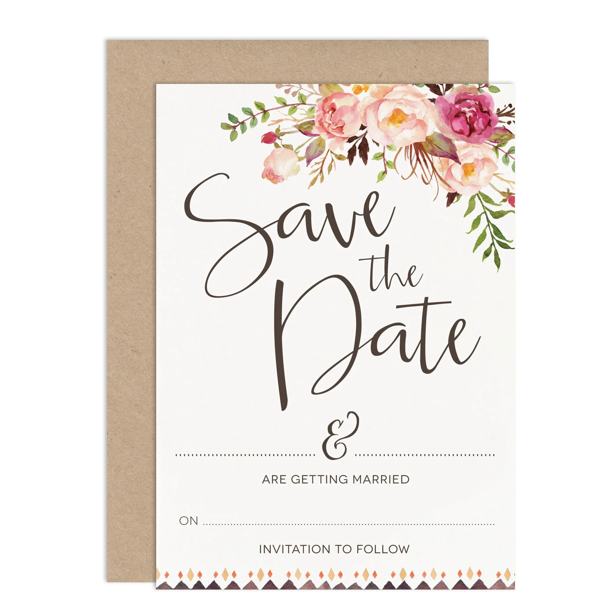 Boho Floral Ready To Write Wedding Stationery