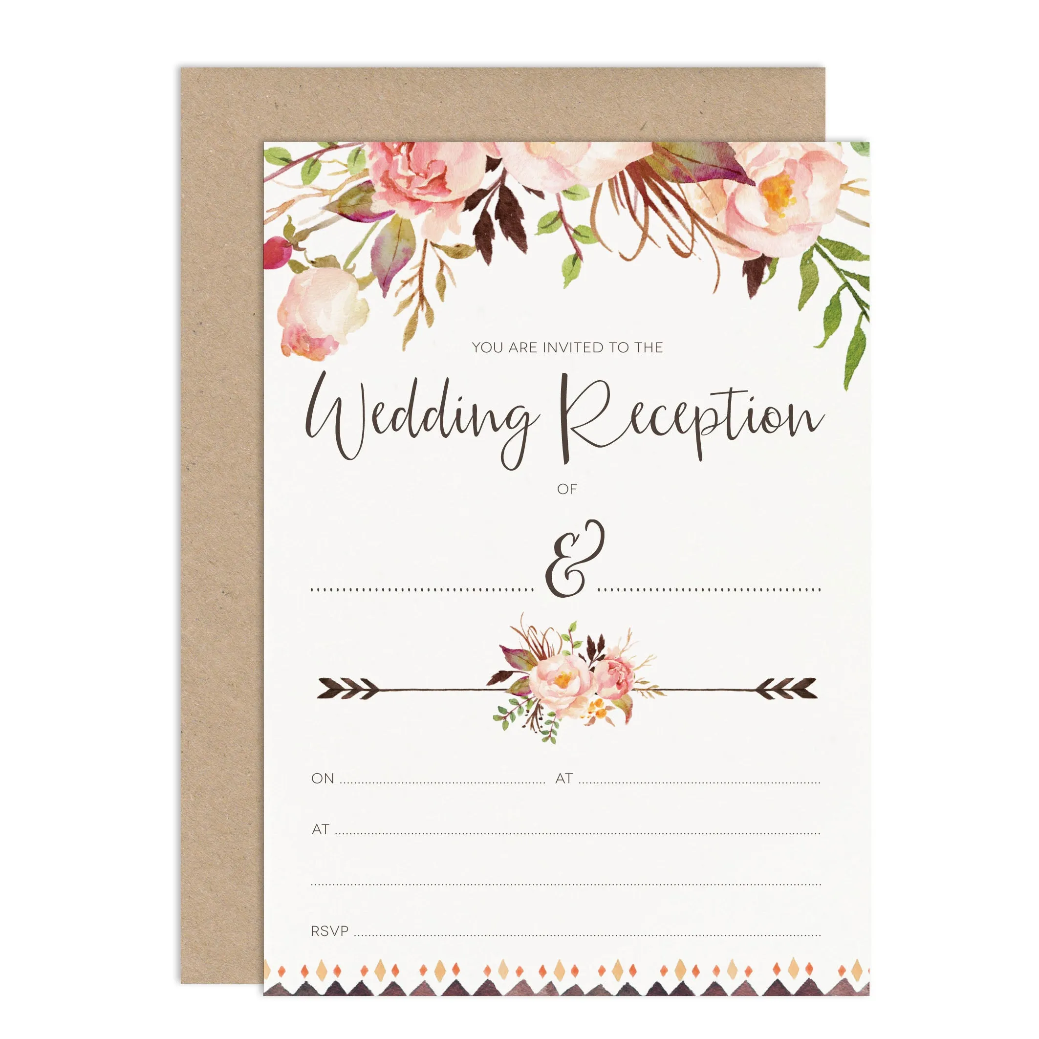 Boho Floral Ready To Write Wedding Stationery
