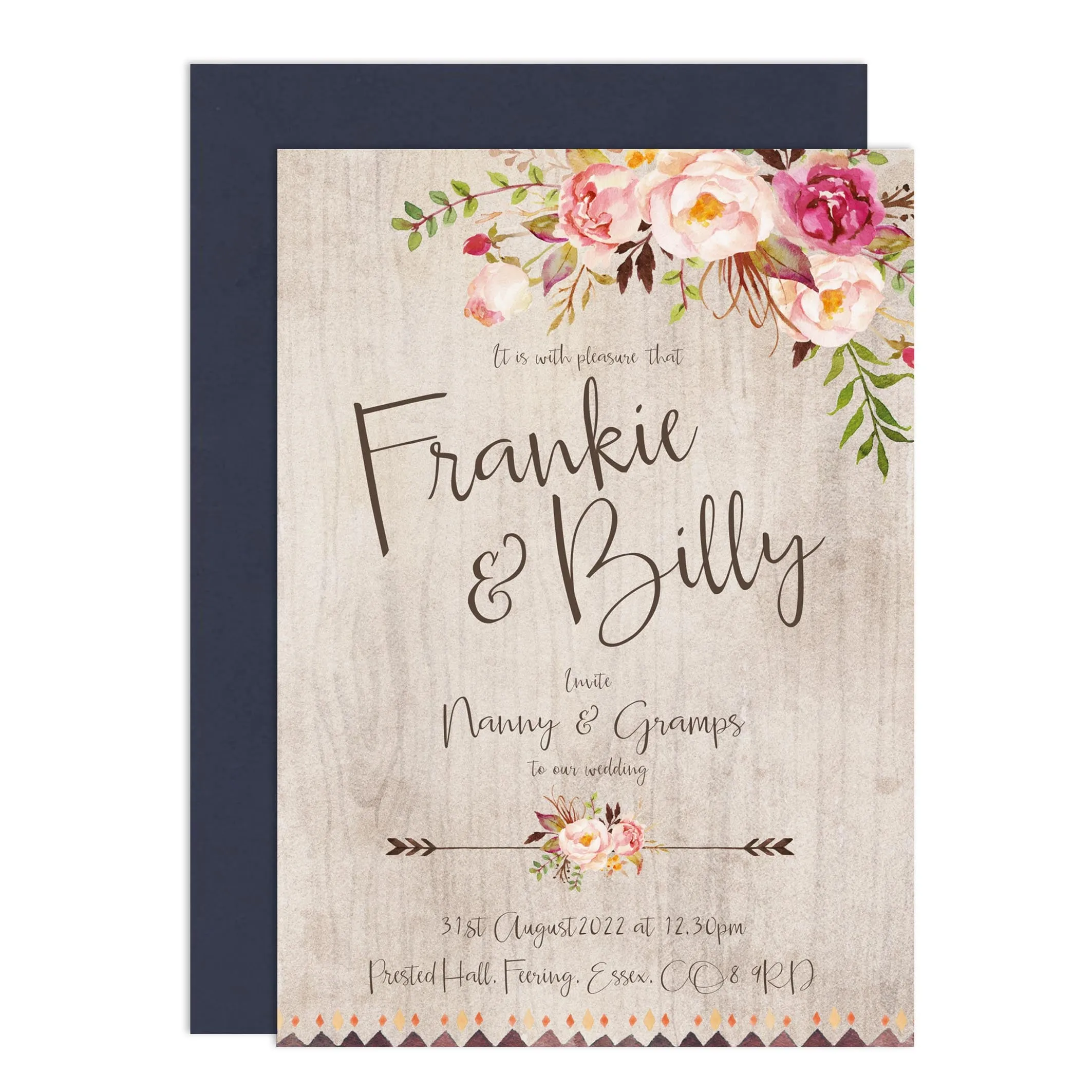 Boho Floral Wedding Invitations