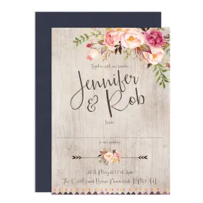 Boho Floral Wedding Invitations