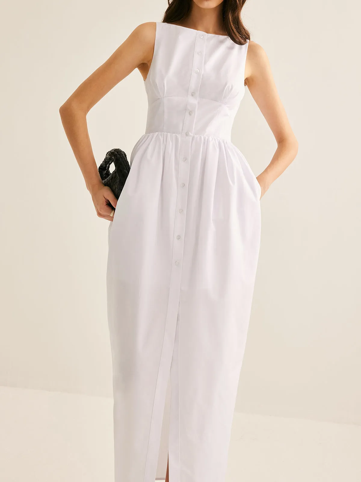 Bud Waist Pockets Tank Dress