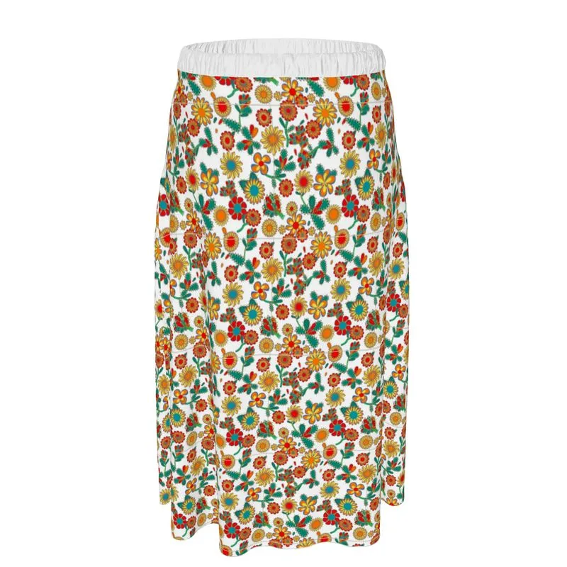 Cactus Flowering Print Long skirt - comes in 3 different Lenghts