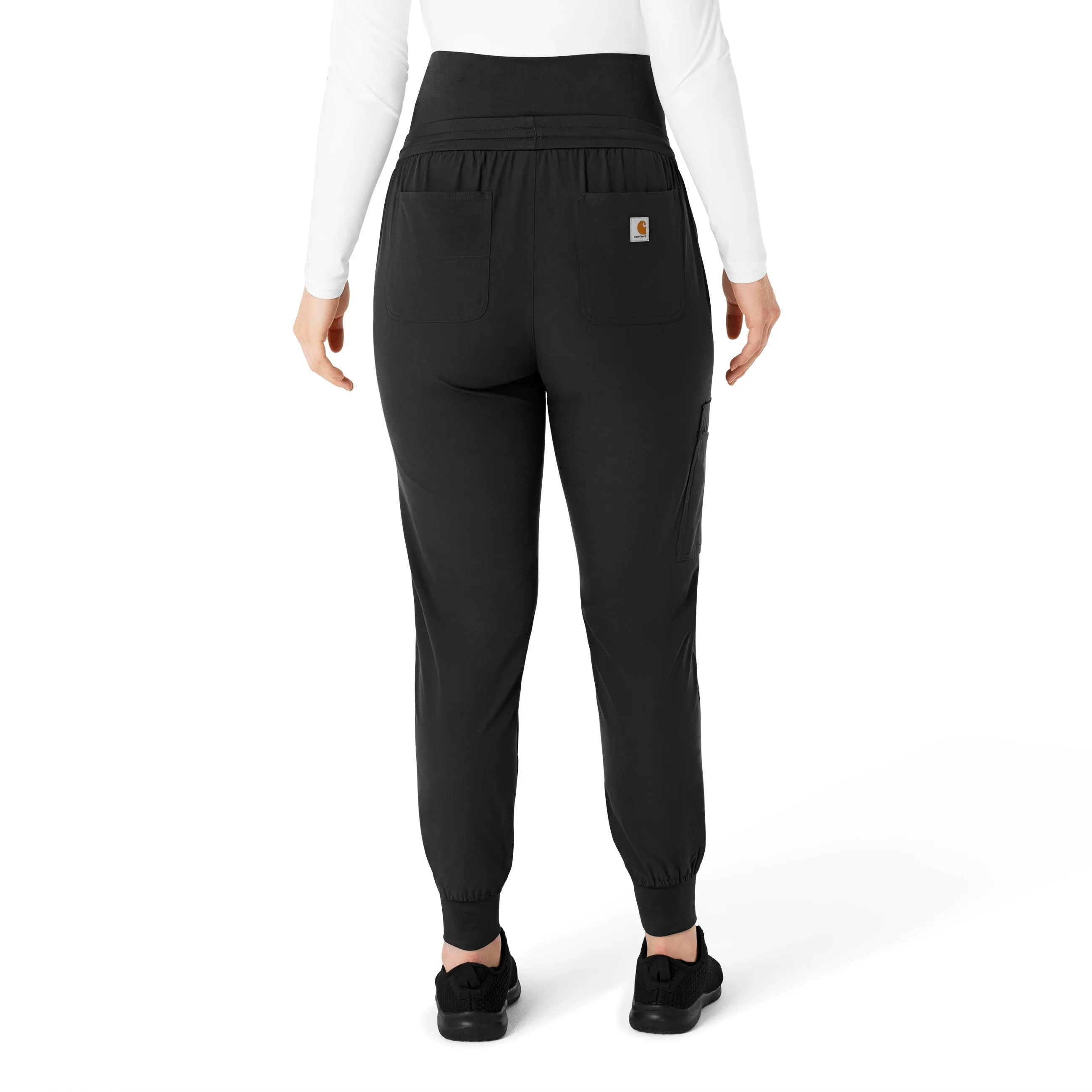 Carhartt Force Essentials Maternity Jogger Scrub Pants for Women - Black