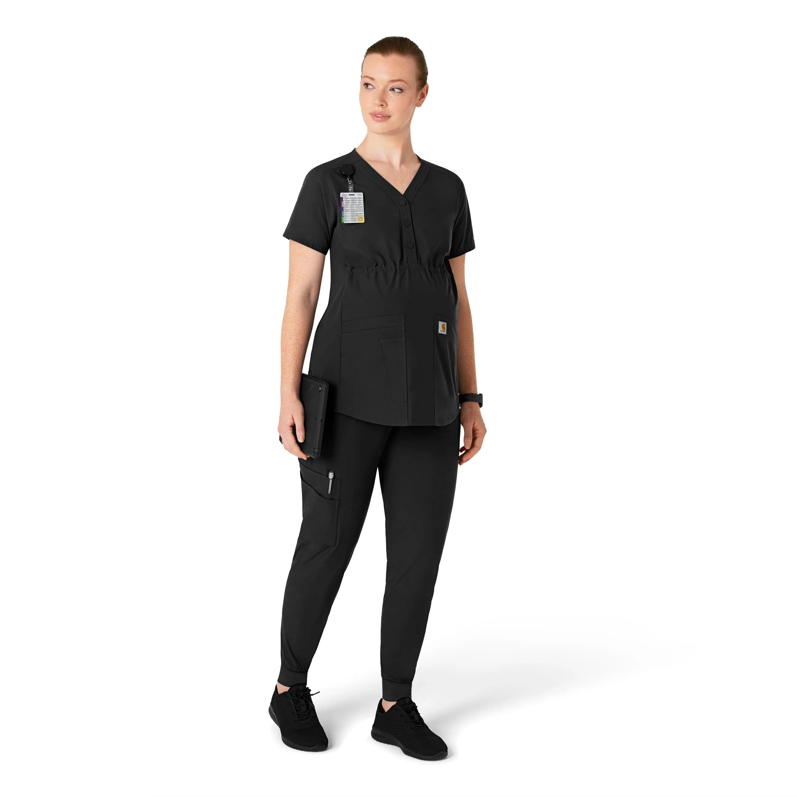 Carhartt Force Essentials Maternity Jogger Scrub Pants for Women - Black
