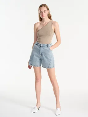 Charley Denim Bermuda Short - Mid Blue Wash