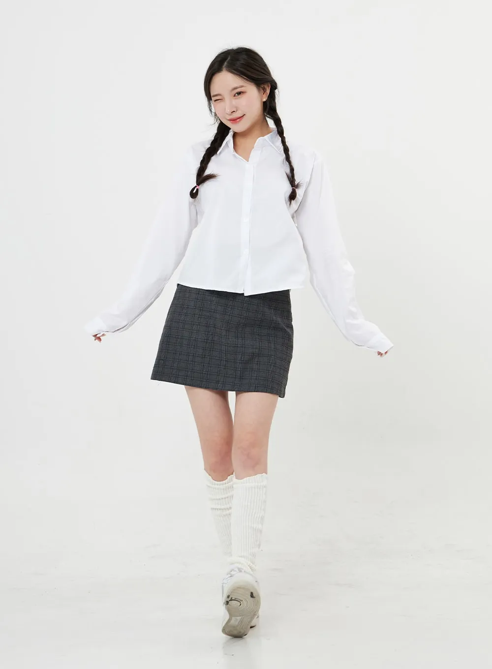 Check Pattern Mini Skirt BO25