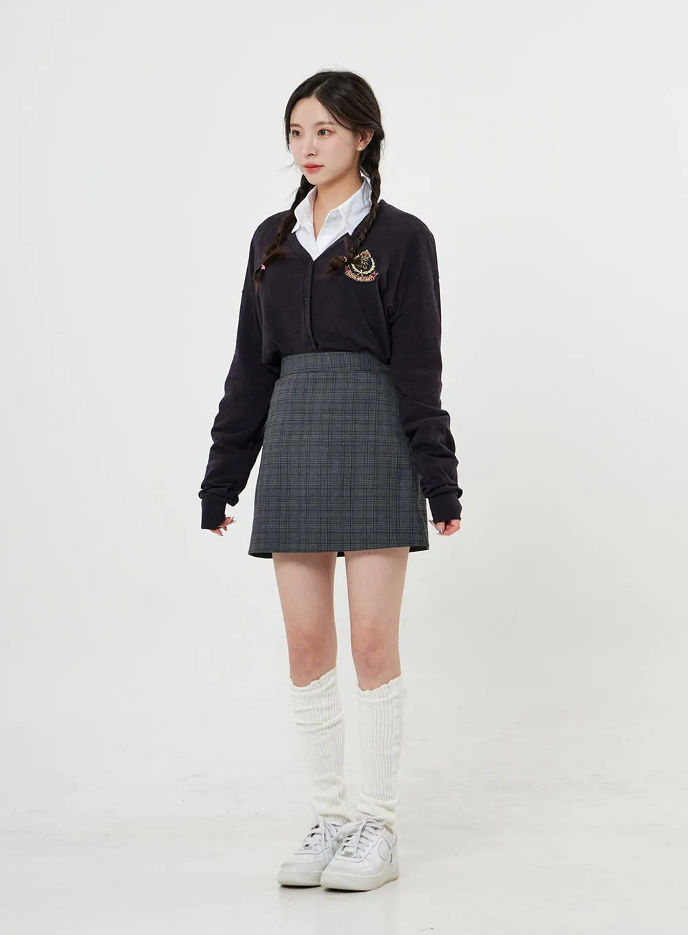 Check Pattern Mini Skirt BO25