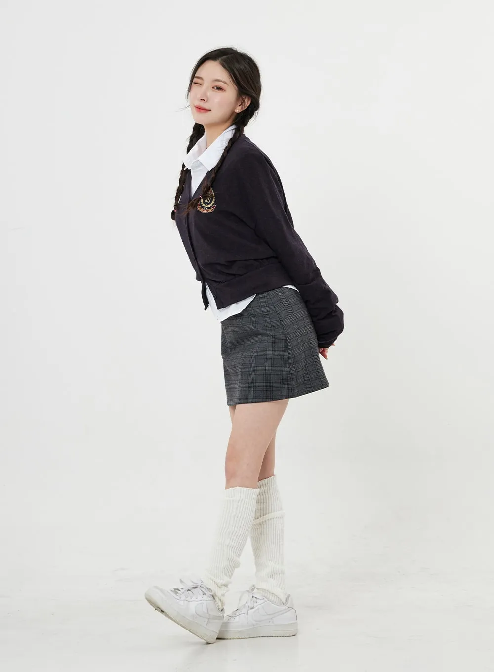 Check Pattern Mini Skirt BO25
