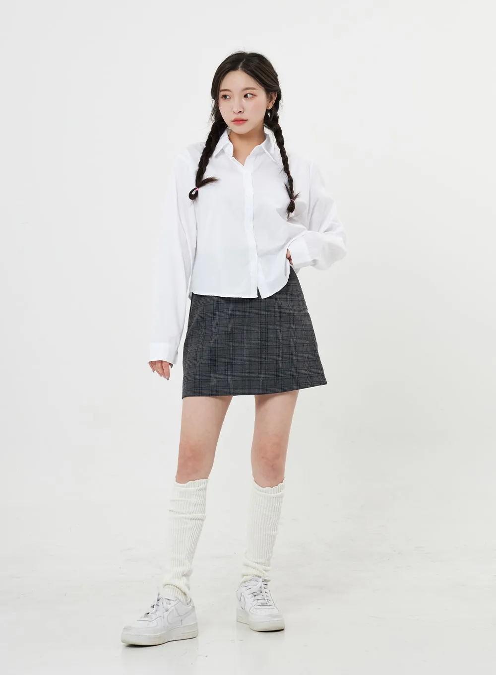 Check Pattern Mini Skirt BO25