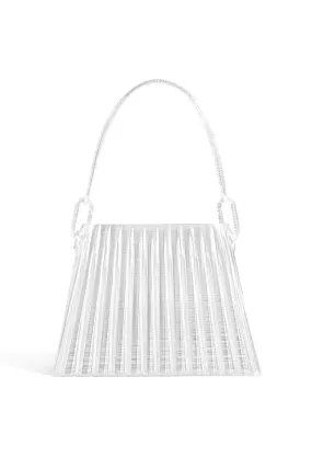 CLEAR PLEATED TOP HANDLE BAG