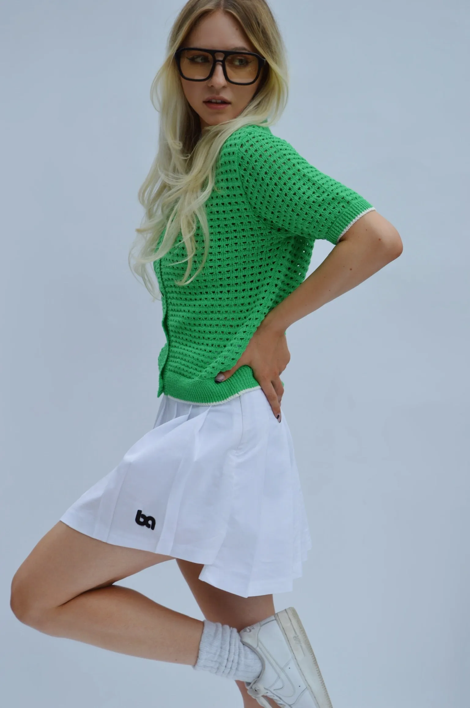 Collar Crochet Cardi - Green
