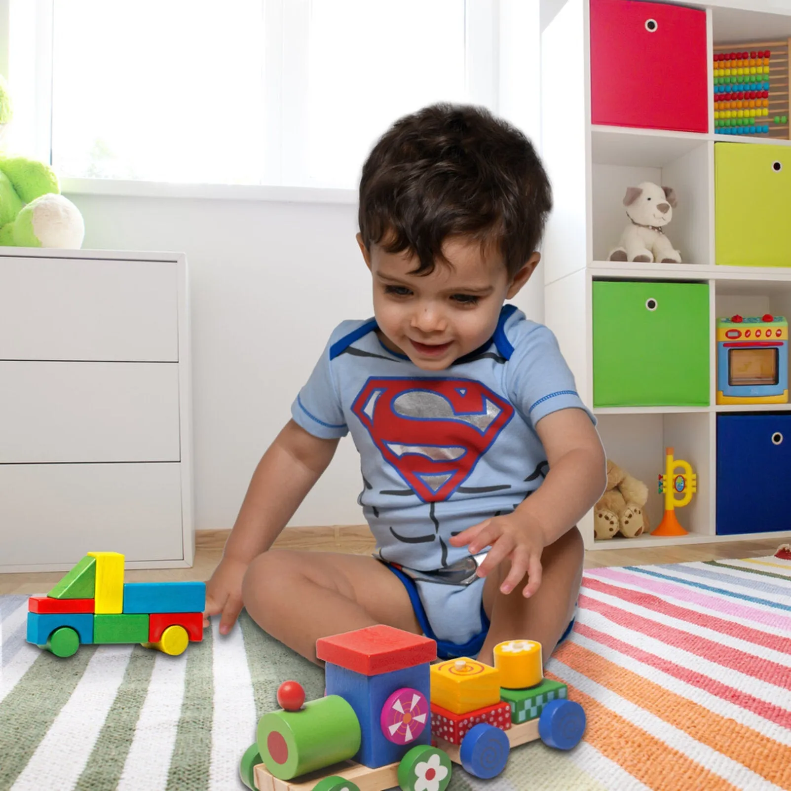 DC Comics Justice League Superman Bodysuits and Jogger Pants