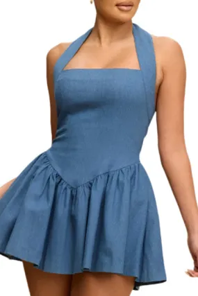 Denim Halter Dress
