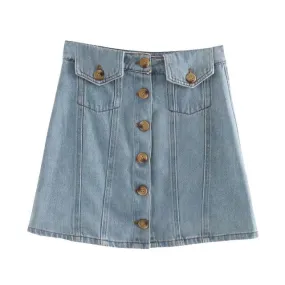 DENIM SKIRT WITH POCKETS