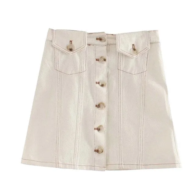 DENIM SKIRT WITH POCKETS