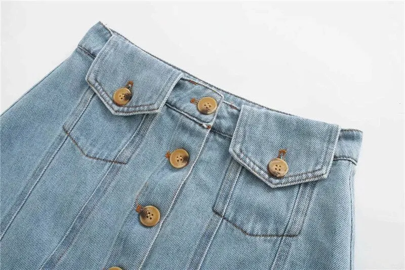 DENIM SKIRT WITH POCKETS