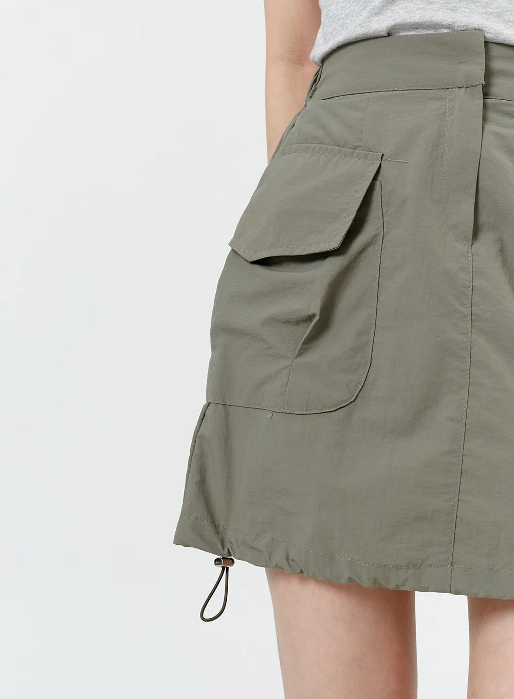 Drawstring Cargo Mini Skirt OM317