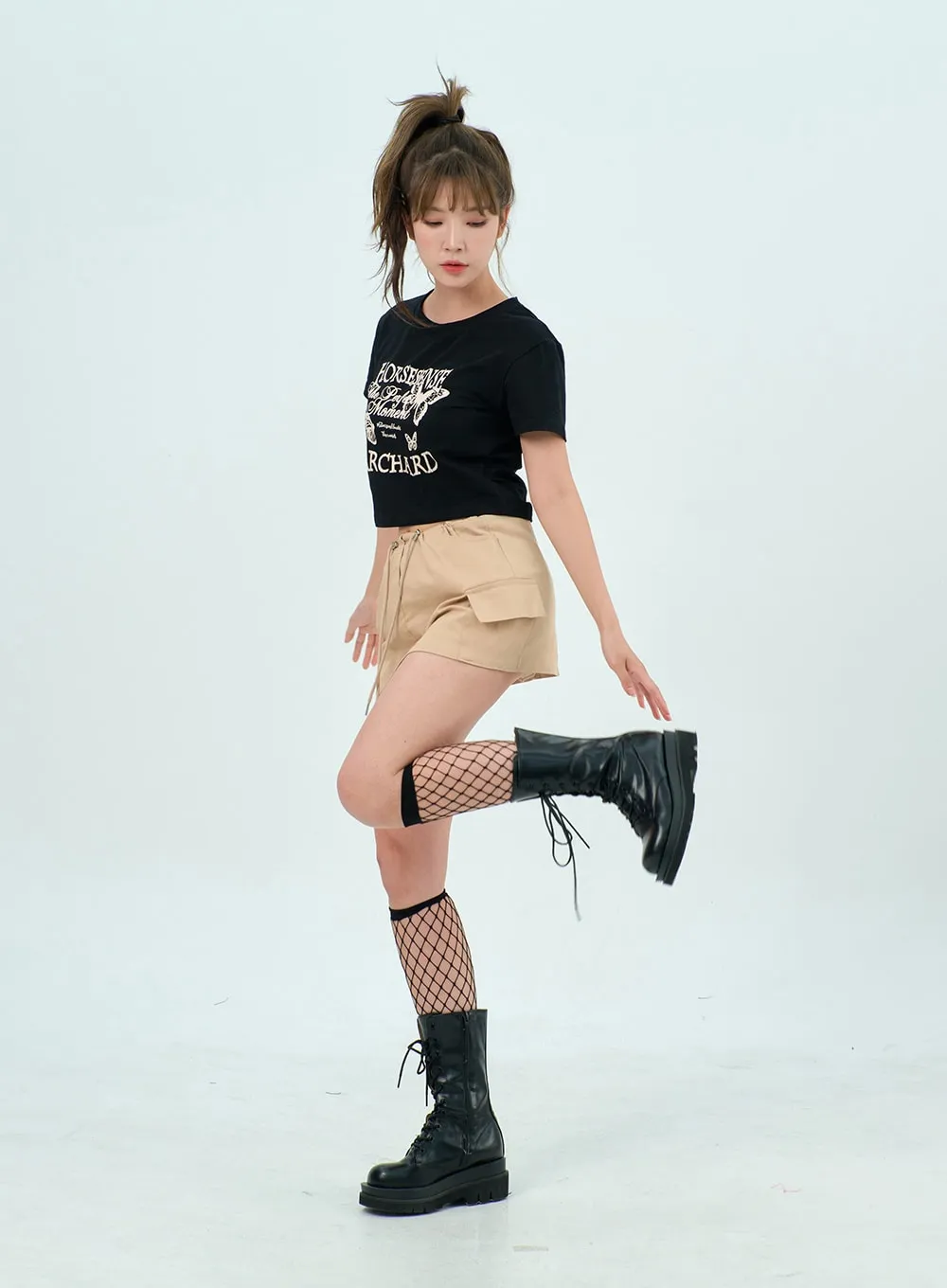Drawstring Mini Skirt BU308