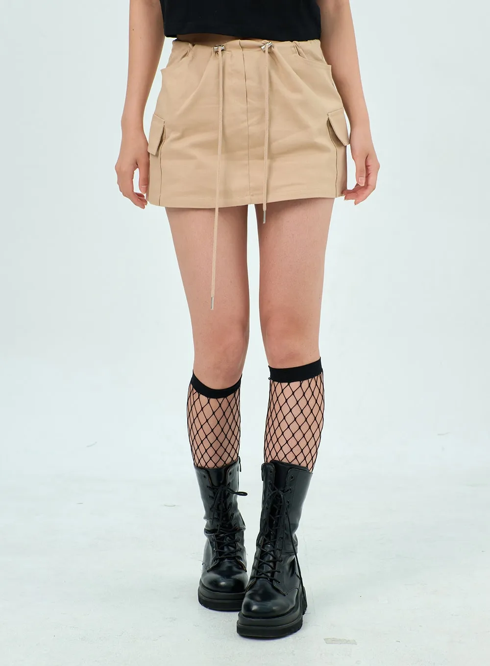Drawstring Mini Skirt BU308