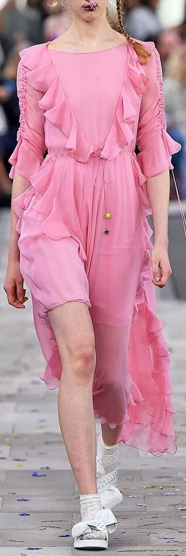 'Elvira' Ruffle Dress, Pink