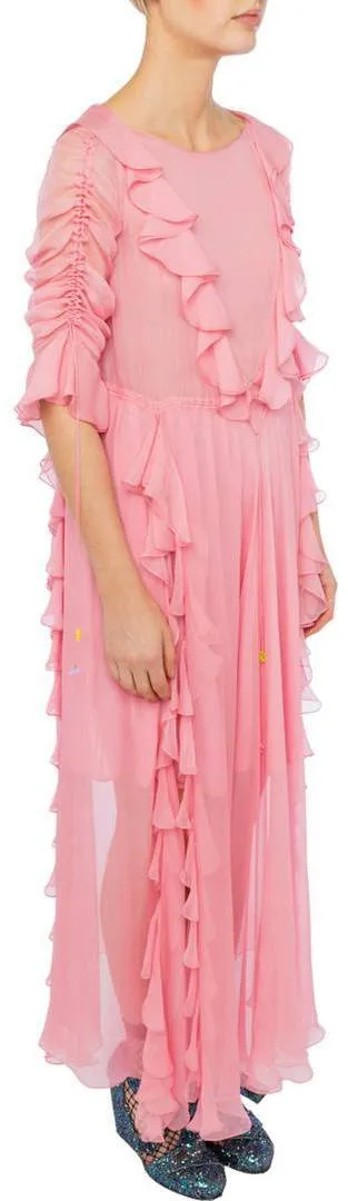 'Elvira' Ruffle Dress, Pink