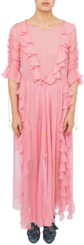 'Elvira' Ruffle Dress, Pink