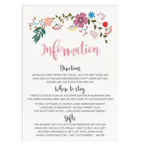 Floral Border Information Card