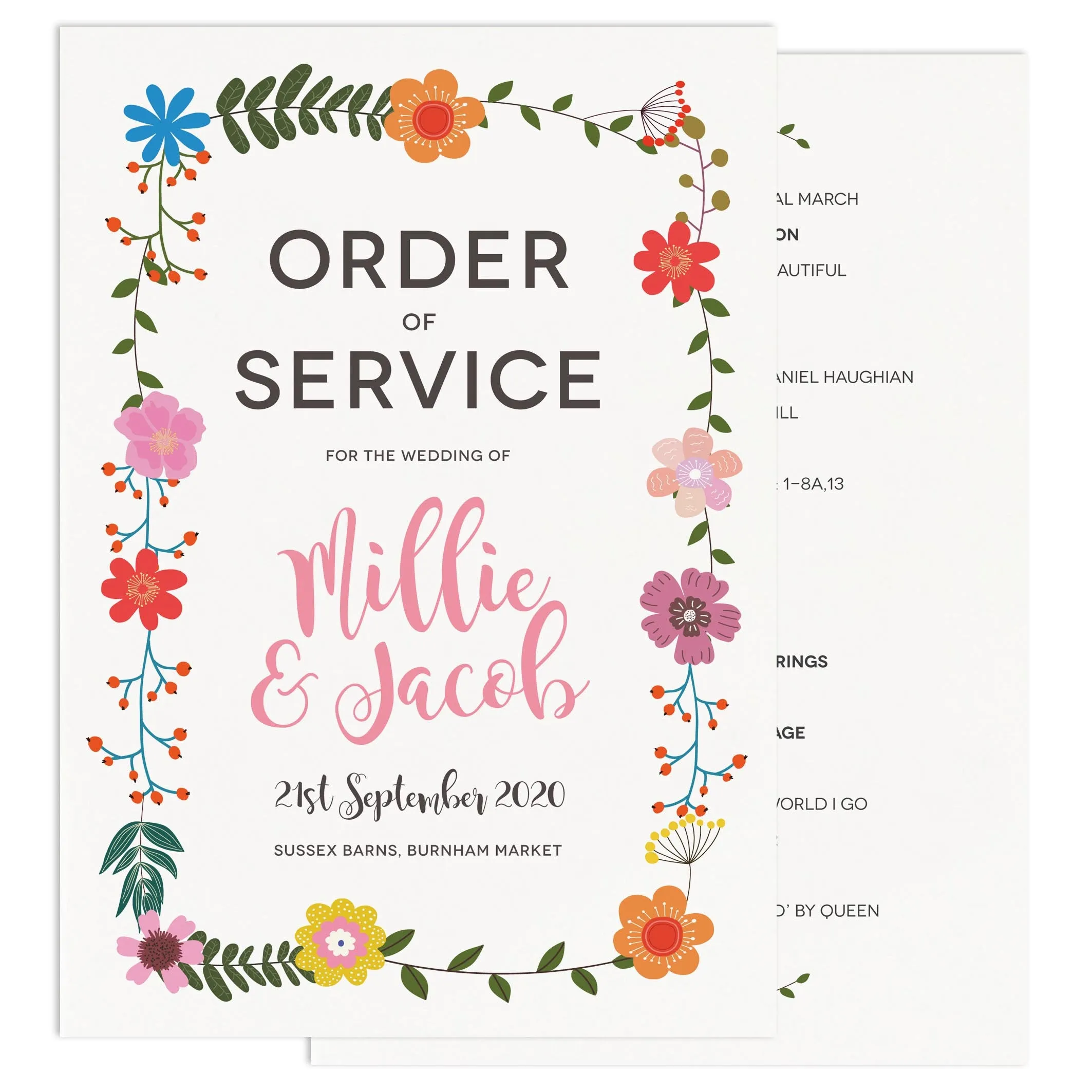 Floral Border Order Of Service