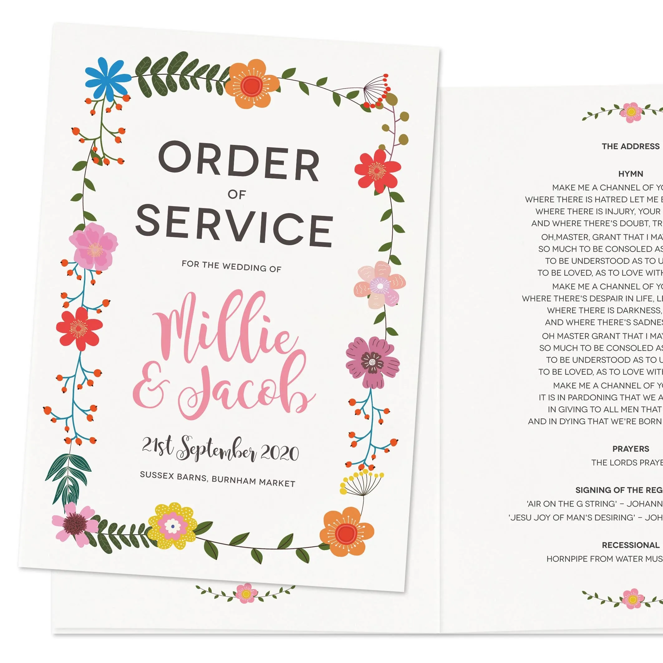 Floral Border Order Of Service
