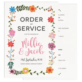 Floral Border Order Of Service
