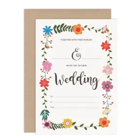 Floral Border Ready To Write Wedding Stationery