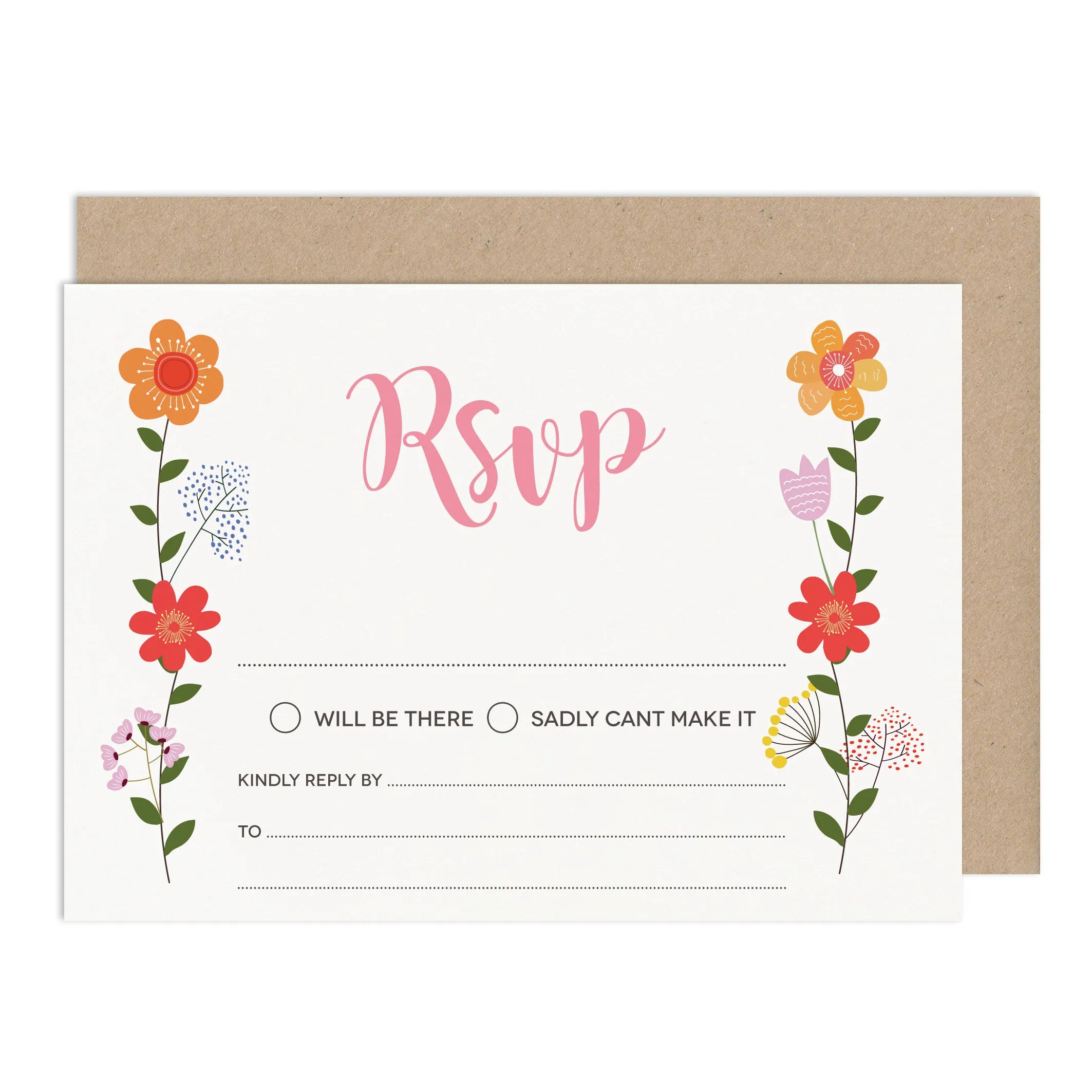 Floral Border Ready To Write Wedding Stationery